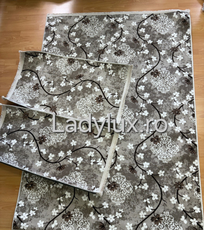Set covoare antiderapante Capucino cu model Floral– 1 covor mare(140X200CM) + 2 pui(60X100) [2]