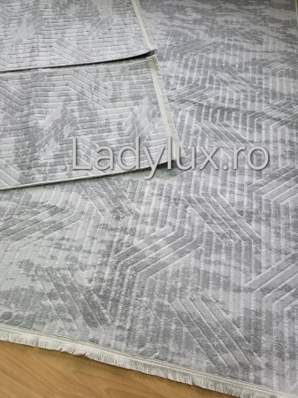 Set covoare antiderapante in nuante de Gri gofrat– 1 covor mare(140X200CM) + 2 pui(60X100)-C1352 [1]