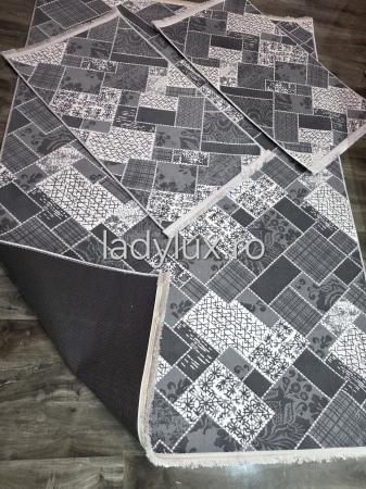 Set covoare antiderapante in nuante de Gri  – 1 covor mare(140X200CM) + 2 pui(60X100)-C1402 [2]