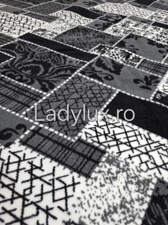 Covor 140x200 + 2 pui - Set Covor cu Pui Model Amandina Gri OKY 1x 140x200 cm  + 2x 60x100 cm