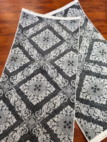 Set 2 traverse - Set Doua Traverse Antiderapante Model Floare Gri 75x140 cm