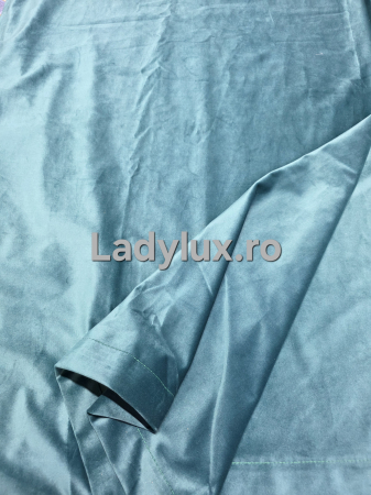 Draperii - Set Draperii Catifea -3M Gata Cusute cu Tiv și Rejansă – Turcoaz