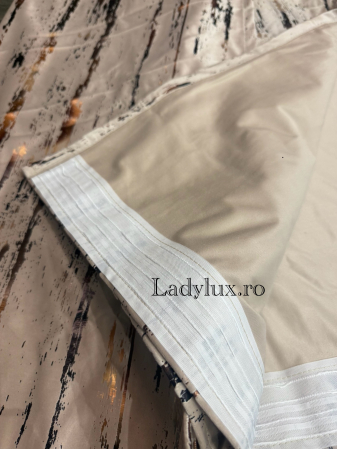 Set Draperii Catifea cu insertii -3 Metri Lățime, 2 Panouri (1.5 m + 1.5 m), Înălțime 2.70 m – Gata Cusute cu Tiv și Rejansă– C1607 [1]