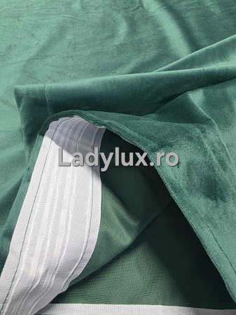Draperii - Set Draperii Catifea -3M Gata Cusute cu Tiv și Rejansă – Verde Smarald