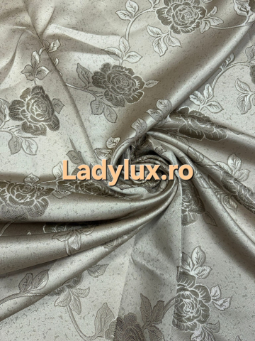 Draperii - Set Draperii Maro Gata Cusute cu Tiv si Rejansă, 3M x 2.7 h Model Trandafir