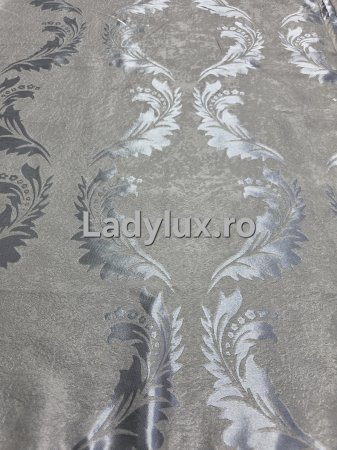 Draperii - Set Draperii Gata Cusute cu Tiv si Rejansă, 3M –  Model Baroc Silver Blackout