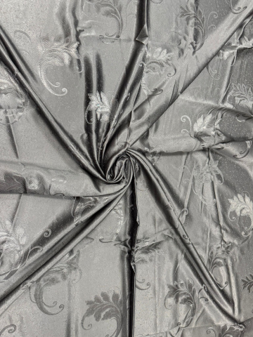 Draperii - Set Draperii Gri Antracit Gata Cusute cu Tiv si Rejansă, 3M x 2.7 h Model Frunza