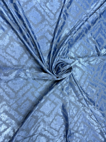 Draperii - Set Draperii Albastru Gata Cusute cu Tiv si Rejansă, 3M x 2.7 h Model Labirint