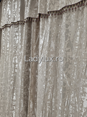 Set Draperii Jacquard cu Ciucuri Decorativi 3M x 2.8H– Eleganță și Strălucire pentru Orice Interior - Auriu [3]