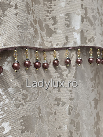 Set Draperii Jacquard cu Ciucuri Decorativi 3M x 2.8H– Eleganță și Strălucire pentru Orice Interior - Auriu [2]