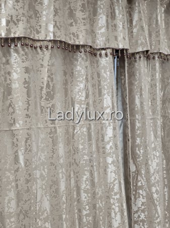 Draperii - Set Draperii Jacquard cu Ciucuri Decorativi 3M x 2.8H– Eleganță și Strălucire pentru Orice Interior - Auriu