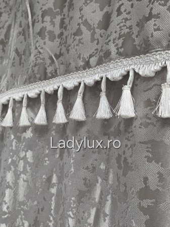 Set Draperii Jacquard cu Ciucuri Decorativi 3M x 2.8H– Eleganță și Strălucire pentru Orice Interior - Gri Argintiu [3]
