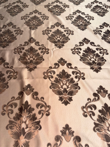 Draperii - Set Draperii Model Floral Maro-Brawn Cu Tiv si Rejansa 3M-2.7h