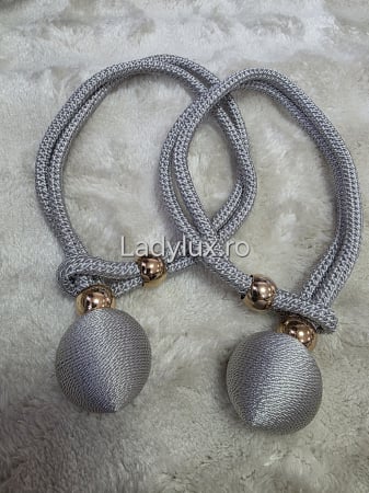 Accesorii Draperii/Perdele - Set Prinzători Draperii Gri– Eleganță și Strălucire pentru Orice Decor -  C1632