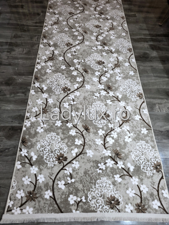 Traverse antiderapante - Traversa antiderapanta 1x5 M, Bej Floral