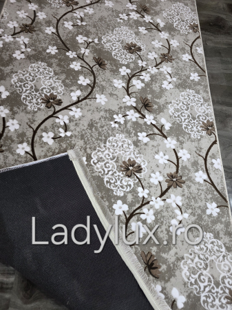 Traversa antiderapanta 1x2 M, model abstract Bej Floral C1427 [2]