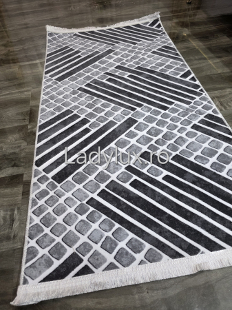 Traversa antiderapanta 1x3 M, model parchet 2, nuante de Gri [0]