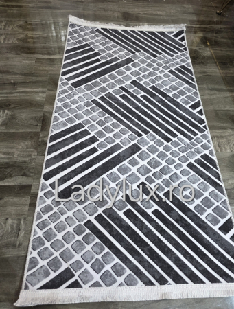 Traversa antiderapanta 1x5 M, Model Parchet 3, Gri [1]