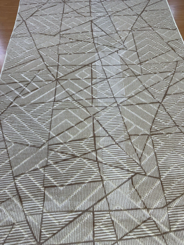 Traverse 100 x 280 - Traversa Antiderapanta , Model Geometric Crem  -100 x 270 cm