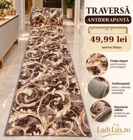 Latime 100 - Traversă la metru liniar Antiderapanta Model Regal Maro Latime 100 CM
