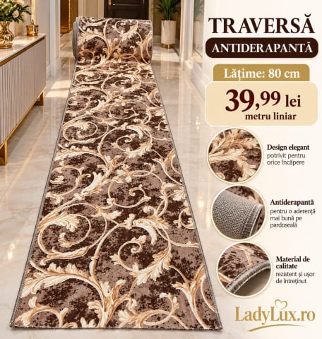 Latime 80 - Traversă la metru liniar Antiderapanta Model Regal Maro Latime 80 CM