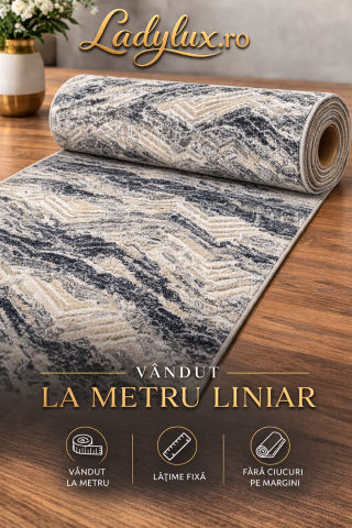 Latime 150 - Traversă la Metru Liniar, Model Marmorat Gri Latime 150 cm