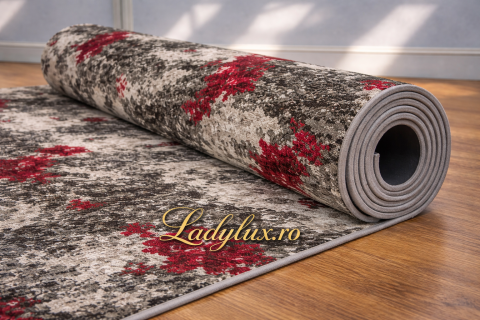 Latime 120 - Traversă la Metru Liniar, Model Marmorat Maro+Rosu  OKY Latime 120 cm