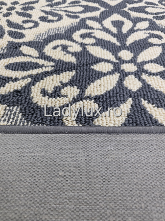 Traversă la metru liniar, Model Floare Gri+Crem  – Cauciucată și Antiderapantă 100 cm latime C1730 [3]