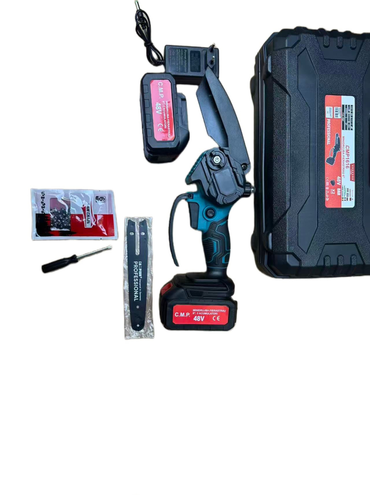 Mini Drujbă cu Acumulator CAMPION PROFESSIONAL CMP1616, Lamă 6”, 48V, 8Ah, 2 Acumulatori, Valiză și Accesorii [3]
