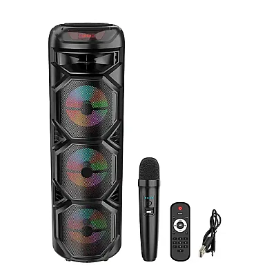 Boxa portabila de mare putere 450W Bluetooth cu 3 Difuzoare Telecomanda si Microfon [7]