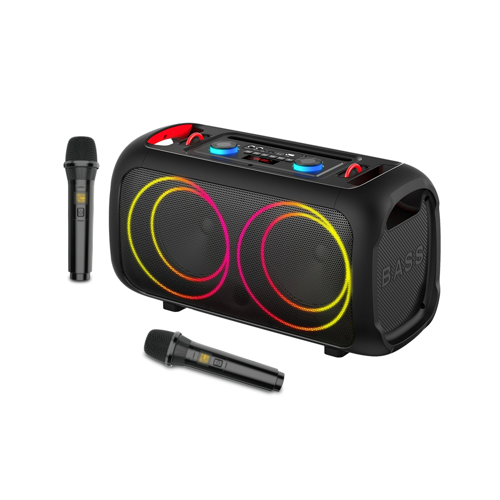 Boxă Portabilă Bluetooth Sing-e ZQS-L17, 40W, 2 x 6.5”, 2 Microfoane Wireless, Karaoke, LED RGB, TWS, USB, FM, Telecomandă [6]