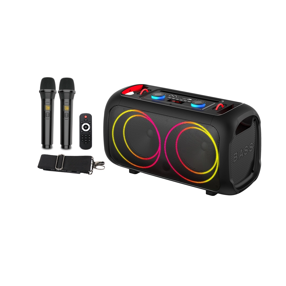 Boxă Portabilă Bluetooth Sing-e ZQS-L17, 40W, 2 x 6.5”, 2 Microfoane Wireless, Karaoke, LED RGB, TWS, USB, FM, Telecomandă [4]