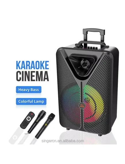 Boxă Portabilă Bluetooth Sing-e ZQS15123, 40 cm, 40W, RGB, Microfon și Telecomandă [7]