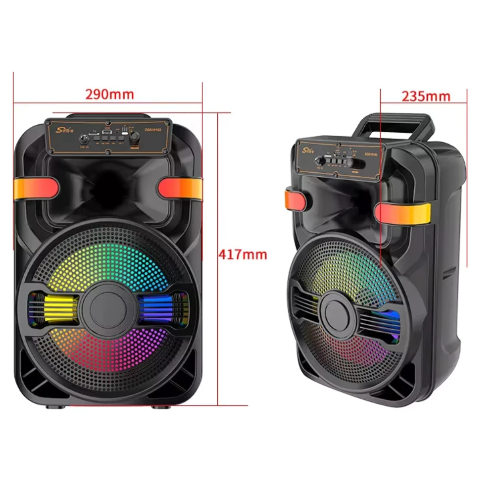 PACHET PROMO : Boxa portabila +Stick usb 4 GB CADOU, 2 microfoane, 90W PMPO, LED RGB, [5]