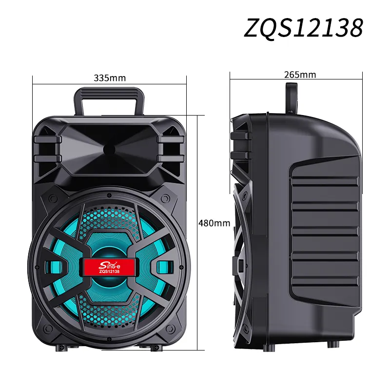 Boxa portabila profesionala, bass puernic, joc lumini, microfon, radio, aux, bluetooth, card, stick, incarcator si telecomanda. [2]
