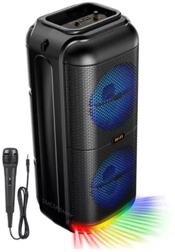 Boxa portabila cu microfon ZQS6227 60W PMPO BT/FM/USB/TWS RGB [3]