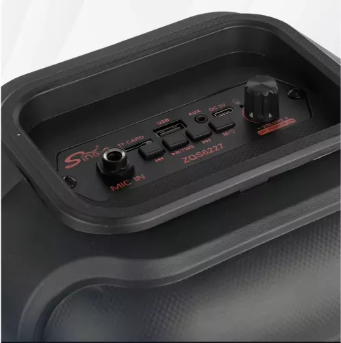 Boxa portabila cu microfon ZQS6227 60W PMPO BT/FM/USB/TWS RGB [5]