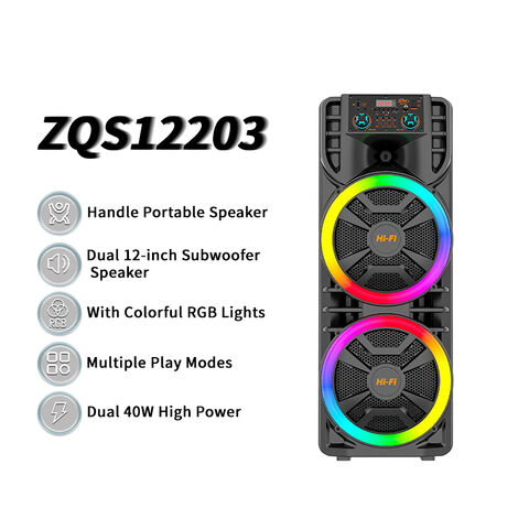 boxa super puternica 100cmx42cm 240W P.M.P.O 12-inch*2 cu bass profesional fără fir pentru petrecere cu lumini colorate [6]