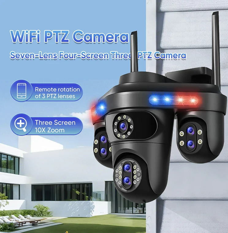 Camera de Supraveghere Exterior WiFi 15MP, 3 Lentile Triple View, PTZ 355°, Zoom 4X, AI Auto Tracking, Vedere Nocturna Color, Audio Bidirectional, IP66, FFVideo [5]