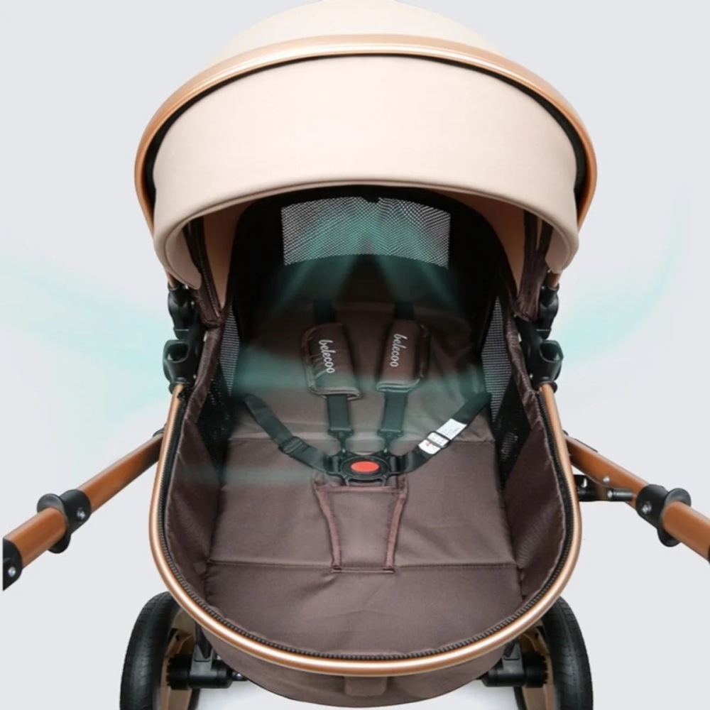 Carucior Copii 2 in 1 Transformabil Landou-Sport, 0-36 Luni, Sezut Reversibil, Suspensii, Roti Cauciuc, Cadru Aluminiu, Maner Reglabil [4]