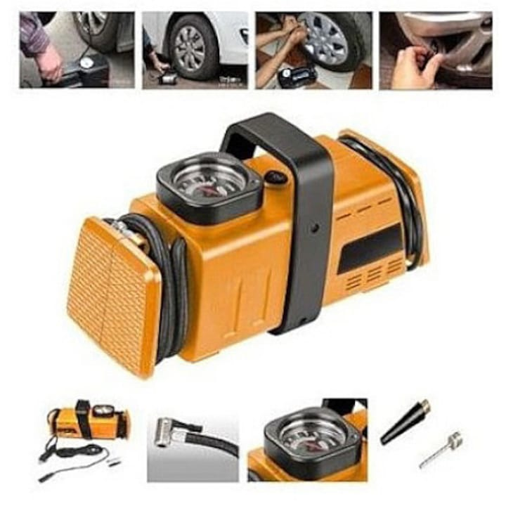 Compresor Auto Dual Power 12V / 220V, 200 PSI, 10 Bar, 20L/min, Manometru Integrat, pentru Autoturisme, Motociclete și Biciclete [5]