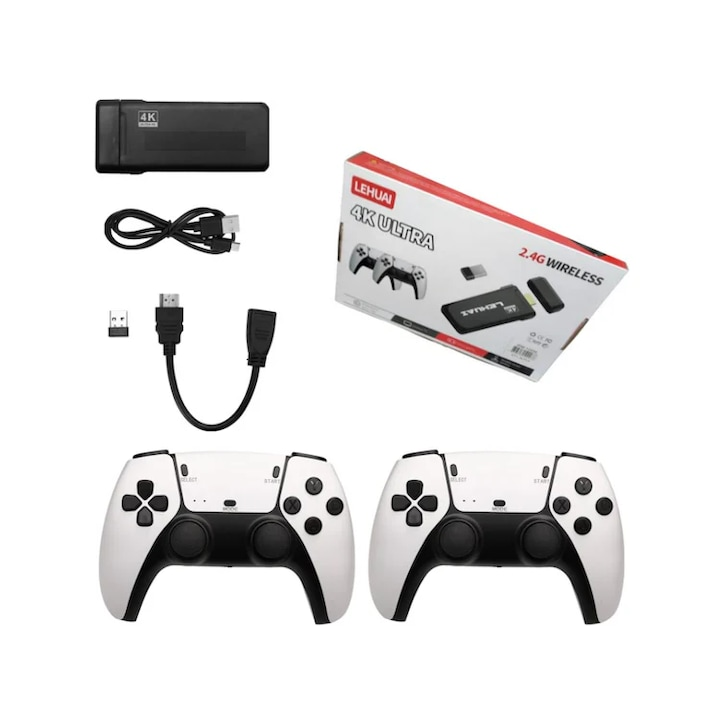 Consola tip Stick cu jocuri retro, 20.000 de Jocuri Video, 9 Emulatoare, 64 GB, 2xControler Wireless 2.4GHz 4K Ultra [3]