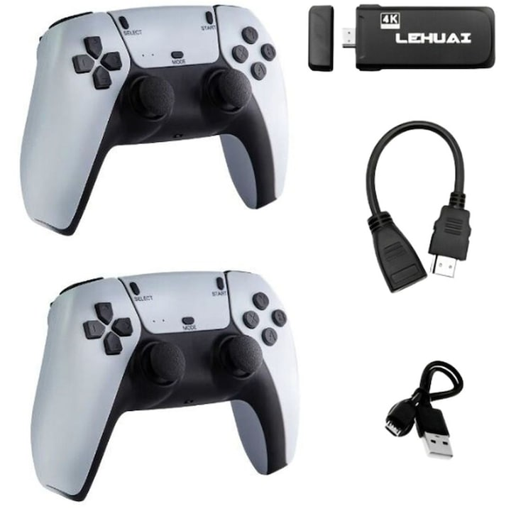 Consola tip Stick cu jocuri retro, 20.000 de Jocuri Video, 9 Emulatoare, 64 GB, 2xControler Wireless 2.4GHz 4K Ultra [4]