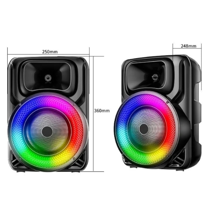 Boxa portabila cu microfon ZQS8147, 45W PMPO, BT/FM/USB/AUX, RGB [4]