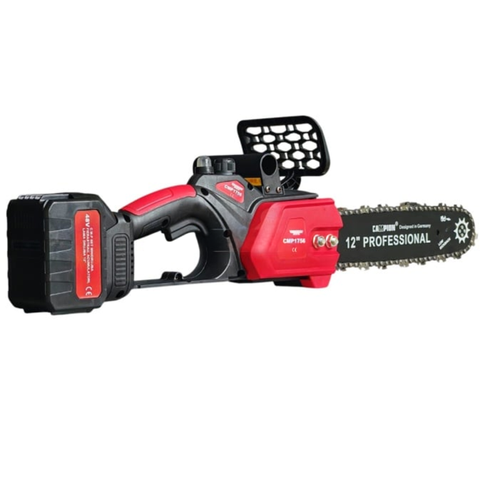 Drujba electrica 8AH, 48V, 300mm, 2 acumulatori, 2 lanturi rezerva, brushless, ungere automata, 2400w, Motor fara perii [3]