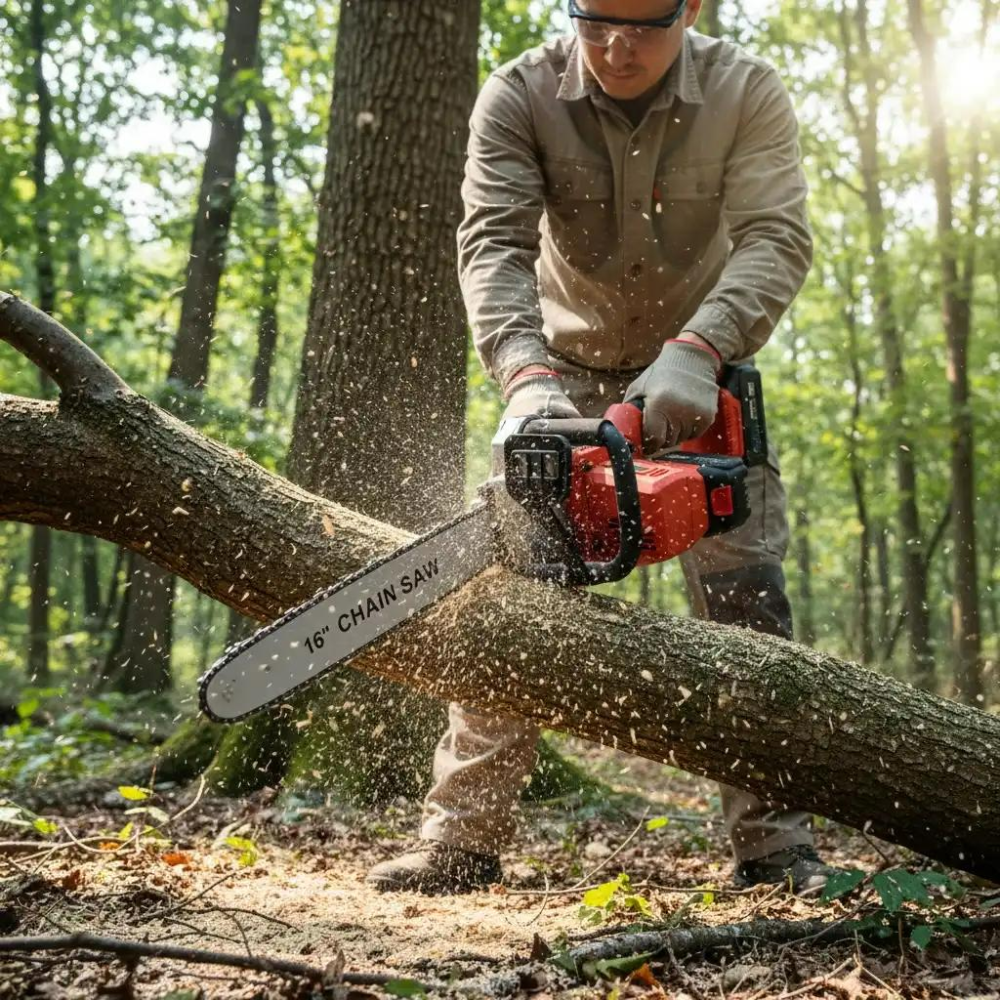 Drujbă electrică fără fir Blitz Power, lamă 16 inch (40 cm), 2 acumulatori Li-Ion 88V, ungere automată a lanțului, motor brushless, pentru lemn și crengi [3]