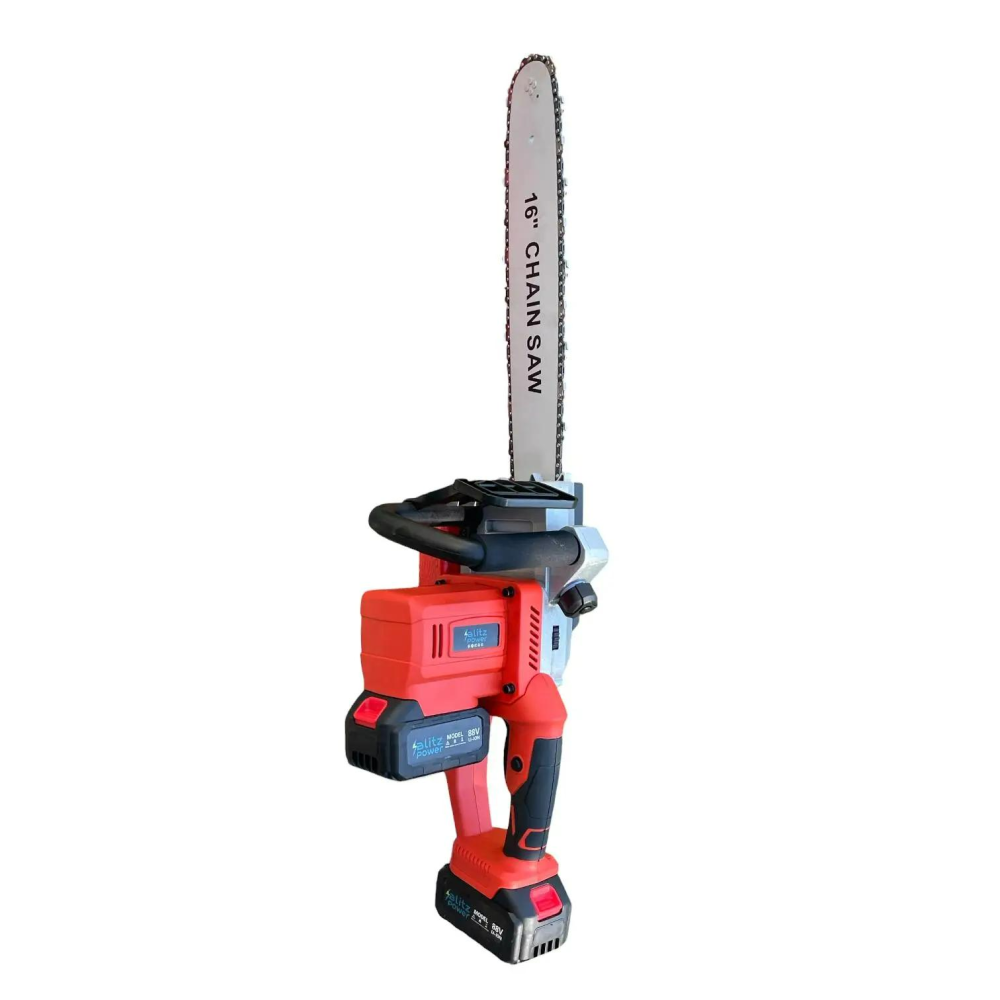 Drujbă electrică fără fir Blitz Power, lamă 16 inch (40 cm), 2 acumulatori Li-Ion 88V, ungere automată a lanțului, motor brushless, pentru lemn și crengi [2]