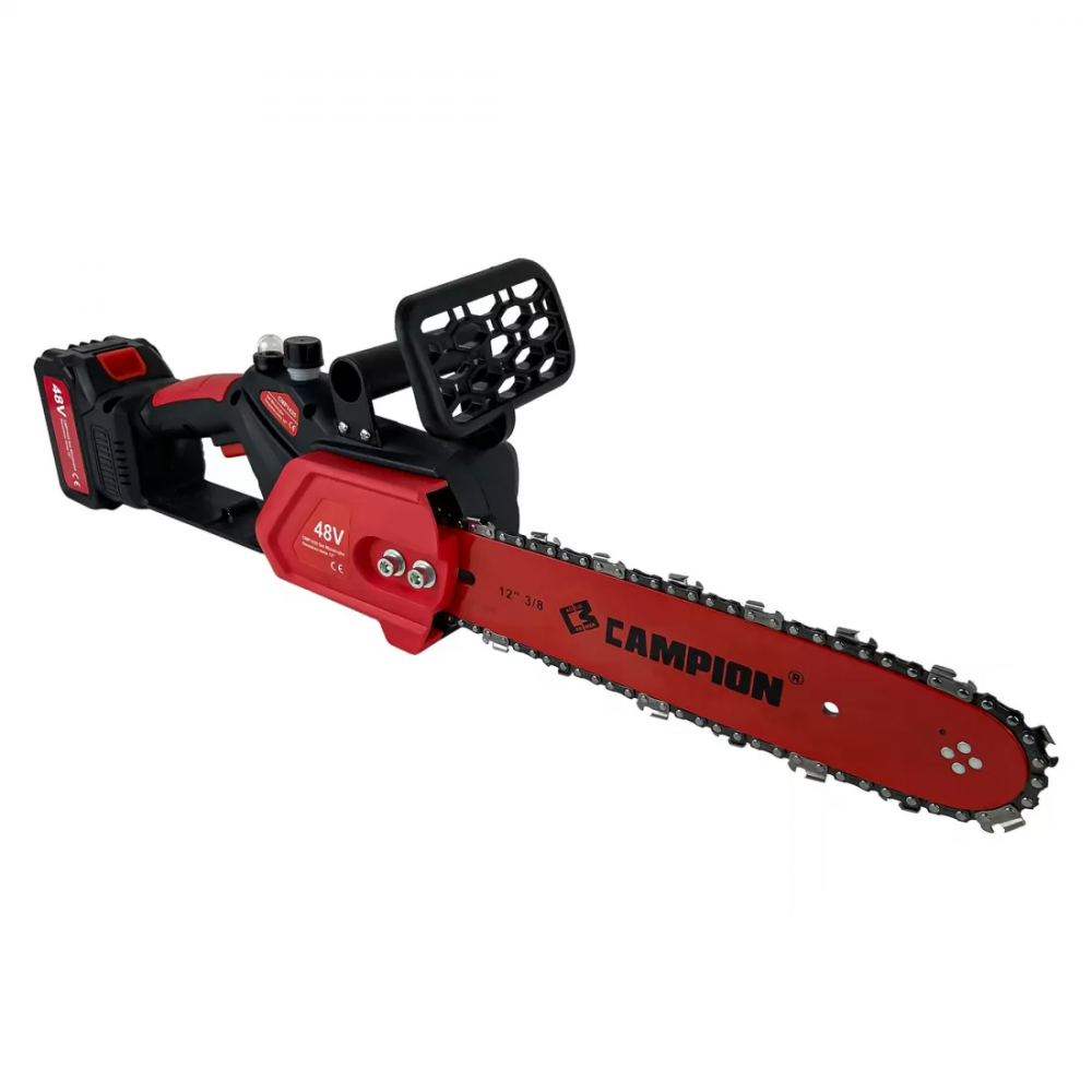 Drujba de mana cu acumulatori Campion, 48V 8A, 2 acumulatori, Ungere auromata, Incarcator, Lama 30CM, Geanta transport [3]