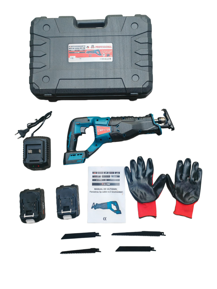Fierăstrău Sabie cu Acumulator CAMPION PROFESSIONAL CMP1729, 48V, 2 Acumulatori, 4 Pânze, Încărcător, Mănuși și Valiză [4]