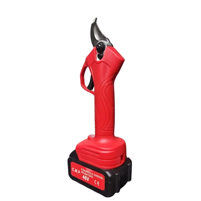 Foarfeca gradina electrica cu 2 acumulatori 48V, pentru gradina, diametru taiere 30mm, Valiza, profesional Campion PROFESSIONAL - ROSU [2]